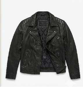 Mens Black Leather <b>Biker</b> <b>Jacket</b> Slim Fit Premium Genuine Leather Asymmetrical Zipper Padded Shoulders Stylish Moto <b>Jacket</b> - Product Image 6