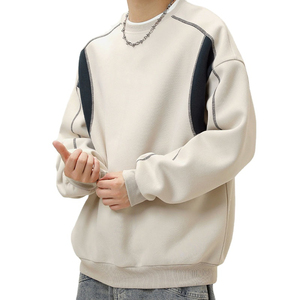 เสื้อสเวตเชิ้ตคอกลมผู้ชายแบบขายส่งคุณภาพสูง ผ้าคอตตอนผสม ทรงโอเวอร์ไซส์ ไซส์ XS ลายเรียบแบบใหม่ ดีไซน์ทันสมัย - Product Image 5