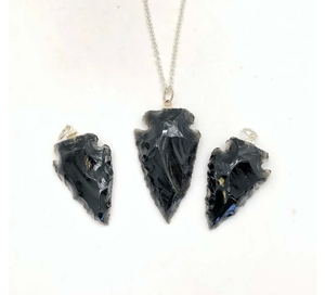 Puntas de Flecha de Obsidiana Negra Natural Talladas a Mano de Calidad Premium, Puntas Grabadas de Piedras Preciosas Naturales Hechas a Mano para Joyería de Moda y Colgantes - Product Image 4