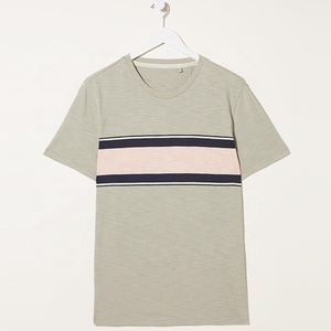 เสื้อยืดคอกลมลายทางสำหรับผู้ชายและผู้หญิง,เสื้อยืดสีพื้นแขนสั้นเสื้อยืดผ้าคอตตอน100% - Product Image 1