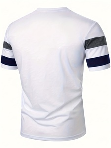 T-shirt décontracté pour homme à col rond et manches courtes, personnalisable, 100 % coton toile respirant et léger, coupe classique, idéal pour l'été et les activités de plein air - Product Image 5