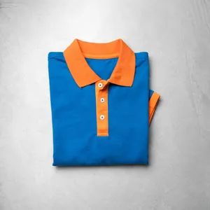 <b>MENS</b> BLUE <b>ORANGE</b> POLO <b>SHIRT</b> CONTRAST COLLAR PLAIN BLANK CASUAL M-XXL - Product Image 4