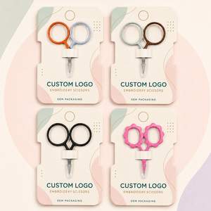 Custom Logo Mini Embroidery <b>Scissors</b> Stainless Steel Sharp Tip <b>Sewing</b> <b>Scissors</b> with OEM Packaging - Product Image 1