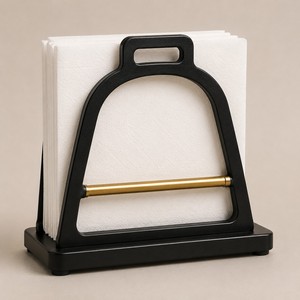Support de serviettes en métal finition laiton, boîte à mouchoirs sur pied, organisateur de bureau pour cuisine et table à manger, élégant en forme d'arche - Product Image 3