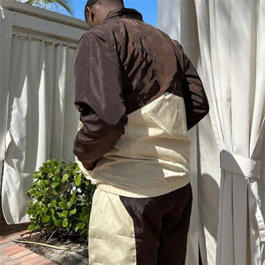 Ensemble veste et short coupe-vent deux pièces, style streetwear, fermeture éclair, polyester, pour hommes, prix de gros, OEM - Product Image 5