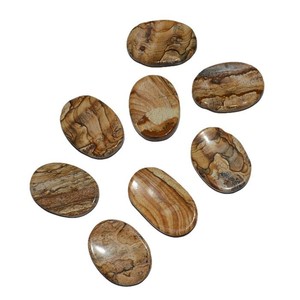 พลอยอะเกตธรรมชาติ เซเลไนต์ รูปไข่ แบบคาโบชอง  แกะสลักลายดอกไม้ จาก Gujarat NaturalAgate.com - Product Image 4