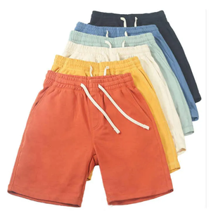 Shorts décontractés pour hommes de haute qualité en gros, taille élastique, en toile tricotée, couleur unie, shorts tendance - Product Image 4