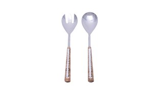 Cuchara y tenedor de acero inoxidable de estilo vintage con mango de ratán, utensilio de cocina para decoración del hogar, ¡muy vendido! - Product Image 6
