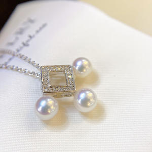 Celebrity Style 6-7 Natural <b>Pearl</b> Pendant <b>Necklace</b> with Original Design Comparable to Akoya Fashion <b>Earrings</b> - Product Image 4