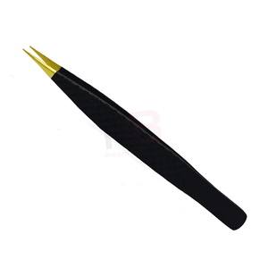 Juego de Pinzas para Pestañas de Acero Inoxidable de Precisión 2026, Mango Negro, Punta Dorada, 8 Piezas, para Herramientas de Extensión de Pestañas - Product Image 5