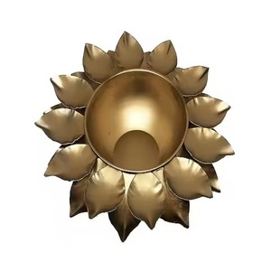 Antique Style Metal Urli Bowl Decorative Floating Diya Bowl Brass Water Urli for <b>Home</b> <b>Temple</b> Decor - Product Image 1