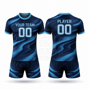 ชุดออกกำลังกายผู้ชายแบบสั่งทำพิเศษ พิมพ์ลายด้วยความร้อน ระบายอากาศได้ดี ผลิตจากโพลีเอสเตอร์ 100% พร้อมโลโก้ทีมตามสั่ง - Product Image 2