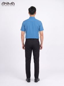 Chemise en bambou bleu marine pour homme ANIMA, respirante, décontractée et professionnelle - Product Image 2