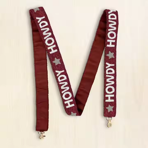 Howdy Custom Handmade Embroidery Beaded <b>Strap</b> Adjustable Crossbody <b>Bag</b> <b>Replacement</b> Purse Accessory Decorative College Gameday - Product Image 1