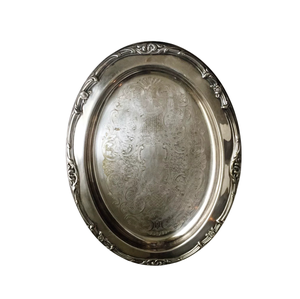 Plat de service artisanal en aluminium pour fruits, finition argentée polie, luxe moderne, compatible lave-vaisselle, pour la maison et les mariages - Product Image 3