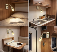 Applique murale LED 12 V flexible à col de cygne pour intérieur de caravane, éclairage de lecture et accent lumineux pour chevet