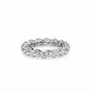 Bague de mariage en or massif 9K 10K 14K 18K avec diamant de laboratoire taille ronde, pureté DEF VS VVS, sertissage éternité, certificat IGI - Product Image 3