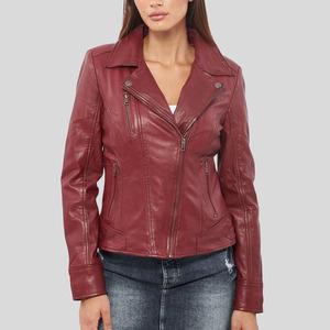 Veste en cuir pour femme, 2026, de haute qualité, personnalisable avec logo, respirante, manches longues, en cuir véritable - Product Image 1