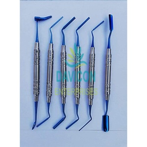 Juego de 6 instrumentos de llenado manual de acero inoxidable Llenado compuesto antiadherente azul estaño sin alimentación - Product Image 1
