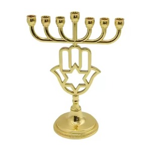 Exclusive Centerpiece Metal 9 Arms Menorah Candle Holder Stylish Candelabra <b>Decorative</b> <b>Table</b> Interior Accent - Product Image 4