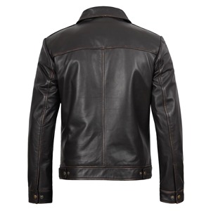 Veste en cuir pour hommes, vente en gros, pour usage extérieur, col montant, vestes en cuir pour hommes - Product Image 6