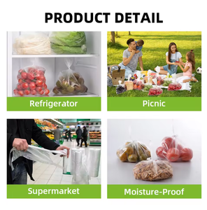 Sacs en plastique PE transparents, plats, durables, de qualité alimentaire, en rouleau continu, pour l'emballage sous vide des fruits et légumes en supermarché, pour le stockage et la présentation - Product Image 5