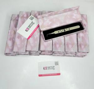 GETUP BROSONS Stainless Steel Eyelash Tweezers Precision Tool <b>Box</b> Packaging Smooth Tip Custom Logo - Product Image 2