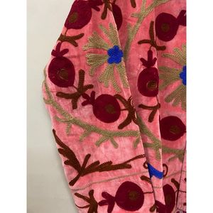 Hand Embroidered Velvet <b>Jacket</b> Women Full Sleeve Turn-down Collar OPEN Closure Autumn Bohemian Heart Pattern Coat - Product Image 5