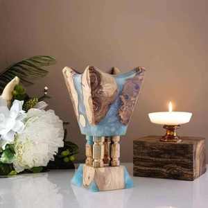 Luxury Design Handmade Wooden Resin Combination Incense Bakhoor Burner Holder for Ramadan and <b>Eid</b> <b>Gifts</b> For Friends - Product Image 5