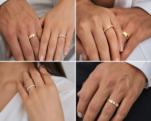 Solid 925 Sterling Silver Eternity Band Engagement Wedding Party <b>Couple</b> <b>Ring</b> Gold Plated Prong Set Cubic Zircon Stone Classic - Product Image 4