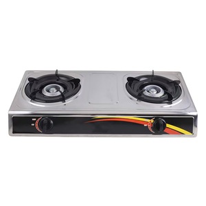 Estufa de gas al por mayor de acero inoxidable con dos quemadores y cabezal de hierro de 90 mm - Product Image 1