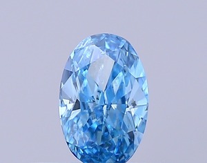 Diamant ovale de 0,34 carat, cultivé en laboratoire par procédé HPHT modifié, couleur bleu vif fantaisie, clarté VS1, polissage excellent, pierre précieuse de luxe haut de gamme, non montée - Product Image 1