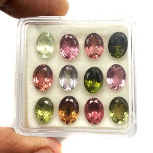 Turmalina natural multicolor de corte ovalado, gema facetada de 6*8 mm para la fabricación de joyas, certificada por IGI. - Product Image 6