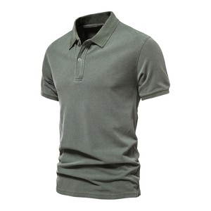 Polo de Algodón Estampado de Talla Grande para Hombre, Polo Ligero Informal de Manga Corta con Cuello Camisero, Estilo Urbano para Hombre, 2025 - Product Image 2
