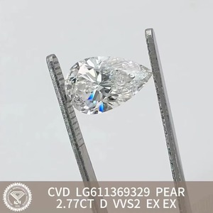 Diamant de laboratoire de qualité supérieure, taille poire, 2,77 carats, E VVS2, certifié IGI, pour bijoux - Product Image 5