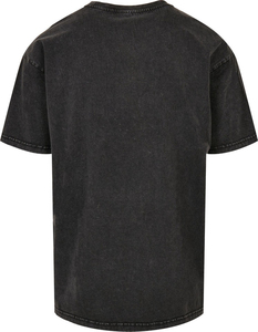 T-shirt en coton noir surdimensionné pour homme, manches courtes, col rond, décontracté, uni, jersey lavé, coupe ajustée - Product Image 6