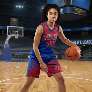 Conjunto de Camiseta de Baloncesto Sublimada Personalizada con Nombre de Equipo 00, Sin Mangas, Poliéster, Unisex, Adulto, Todas las Temporadas, Malla, Ajuste Atlético - Product Image 3