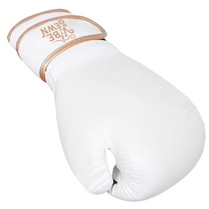Guantes de Boxeo de Cuero Blanco Personalizados de 12oz con Cierre de Velcro, Diseño Transpirable, Unisex para Adultos, Diseño de Logotipo Personalizado - Product Image 3