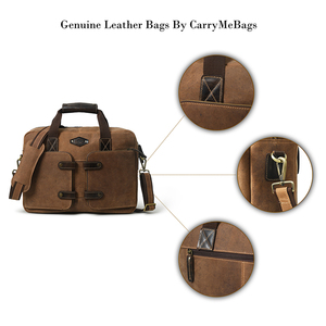 Bulk Supply Leather Travel <b>Laptop</b> Storage Bag Genuine Leather Crazy Horse Satchel Bag - Product Image 6