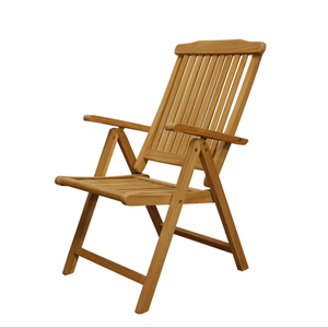 Outdoor Recliner <b>Folding</b> <b>Chair</b> Solid Teak Wood Well Sanded Finish for Outdoor <b>Dining</b> Use - Product Image 1
