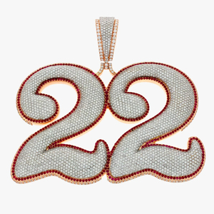 Colgante de Letra Unisex de Lujo Chapado en Rodio Plateado con Moissanita Cultivada en Laboratorio, Corte Brillante, Personalizado, Estilo Hip-Hop - Product Image 2