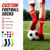 Chaussettes de football personnalisées à forte valeur ajoutée Chaussettes à prise en main d'usine Chaussettes antidérapantes