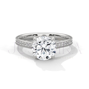Elegant Design 14k Rose Gold Engagement <b>Ring</b> Classic Proposal <b>Ring</b> With Round Cut Moissanite Diamond Wedding Jewelry Gift - Product Image 2