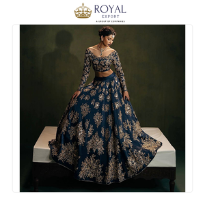 Bulk Exporter Supply Designer Wedding Wear Collection Indian Clothing Silk Zari Thread Sequence Work Lehenga Choli with Dupatta - Product Image 3