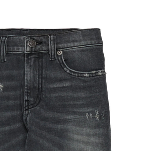 กางเกงเด็กผู้ชายดีไซน์คุณภาพสูง สีดำเฉดเข้ม ทรงสลิม ซิปและกระดุมปิด ผลิตจากผ้ายีนส์ยืด ดีไซน์สวมใส่สบาย รุ่นปี 2026 - Product Image 3