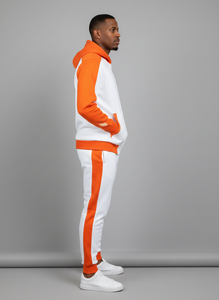 Conjunto Deportivo Premium para Hombre, de Alta Calidad, 450 GSM, Blanco y Naranja, Marca SQS - Product Image 5