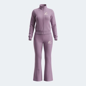 Ensemble de survêtement décontracté pour femme avec logo et design personnalisés, couleurs unies, grande taille, coupe régulière, sweat à capuche et pantalon de survêtement - Product Image 1