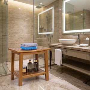 Banc de douche en teck fabriqué en Indonésie WT678 - Product Image 1