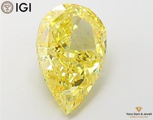 เพชรสีเหลืองสดใส ระดับความสะอาด VS1 รูปทรงลูกแพร์ น้ำหนัก 4.00 กะรัต พร้อมใบรับรอง IGI สำหรับแหวนสั่งทำพิเศษ ผลงานชิ้นเอกจากเพชร CVD ที่เพาะเลี้ยงในห้องปฏิบัติการ - Product Image 3