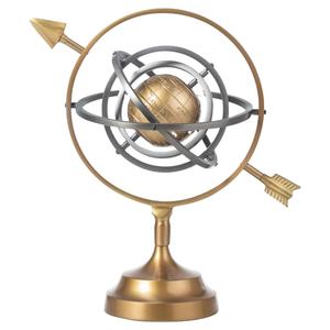 Antique Gold And Silver Geometrical Armilary Globe With Stand Table Decoration Centerpiece <b>Office</b> <b>Gift</b> Supplies - Product Image 1